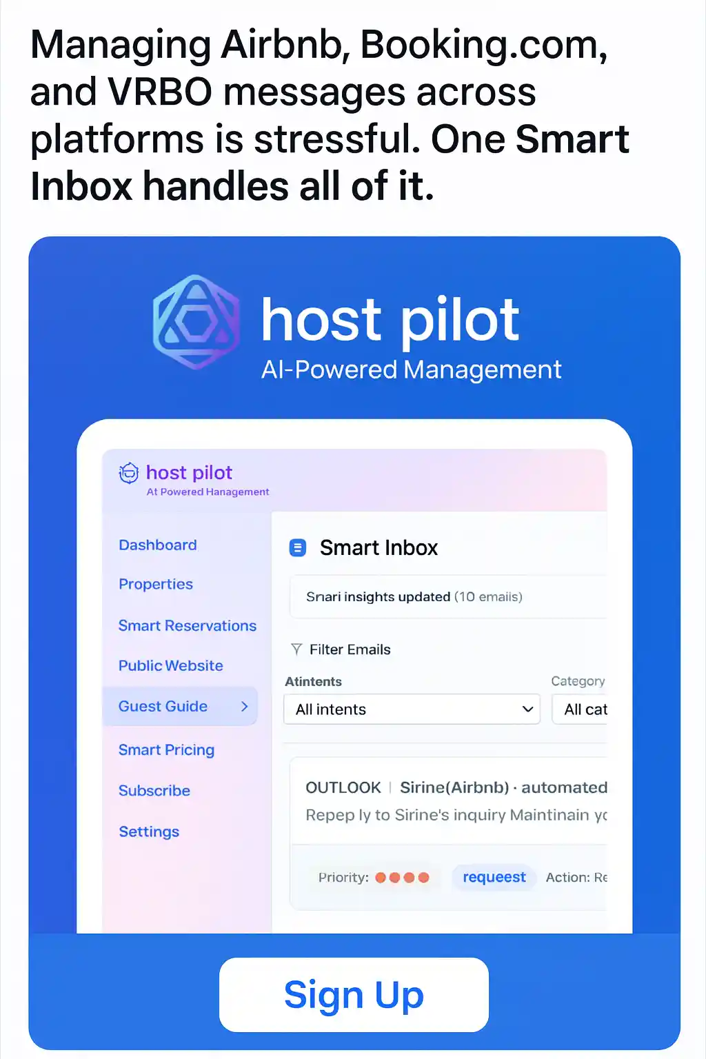 Smart Inbox for Airbnb hosts to prioritize guest messages and respond faster